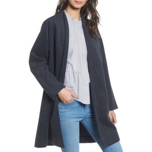 Madewell Stanza Herringbone Coat in Black & Gray XL